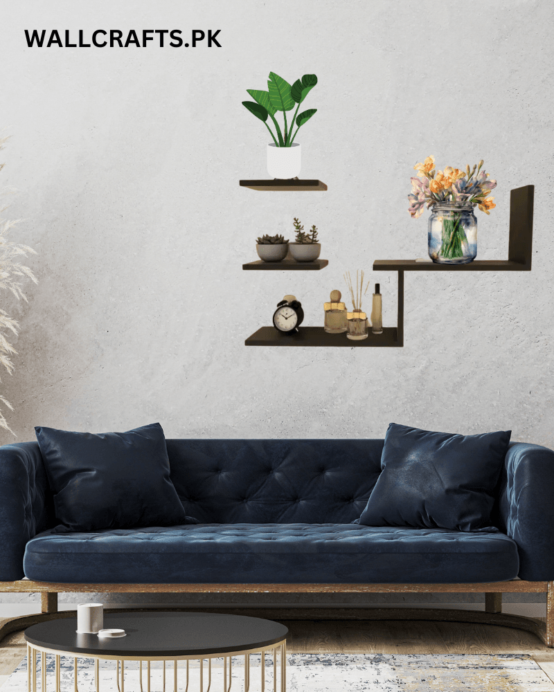 Modern Wall-Mounted Floating Shelves - Stylish Display and Storage Unit black