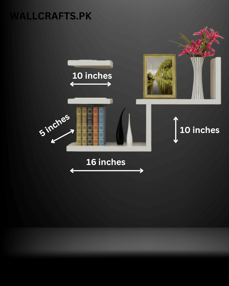 Modern Wall-Mounted Floating Shelves - Stylish Display and Storage Unit size by wallcrafts