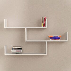 3 steps U-shape wall mounted shelfs (white)
