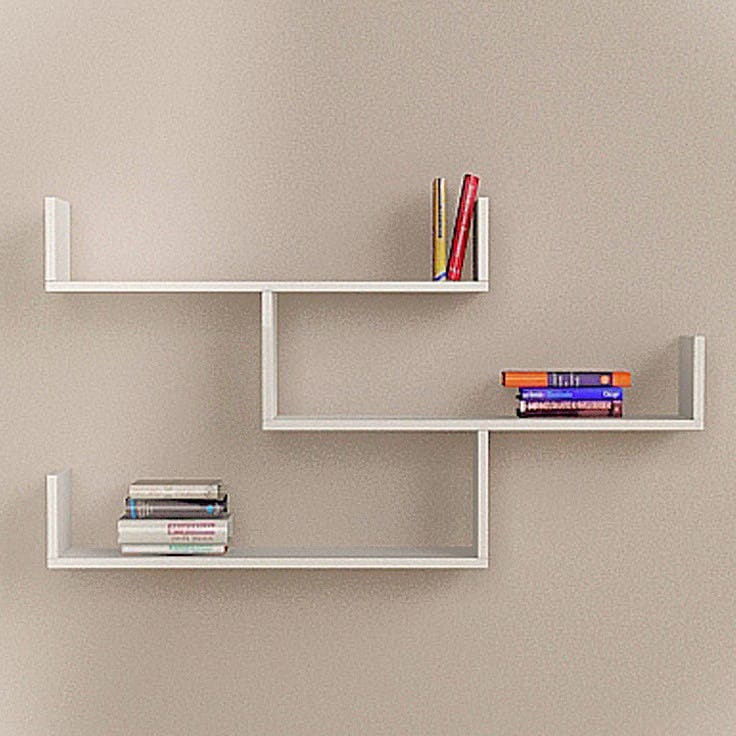 3 steps U-shape wall mounted shelfs (white)
