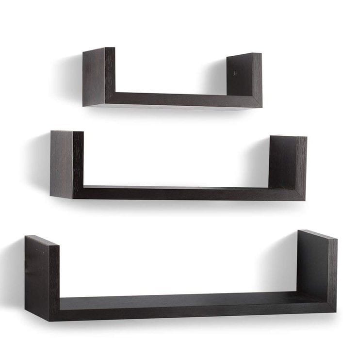 WS-2 Modern White U-Shaped Floating Wall Shelf (Set Of 3 ) - Image 3